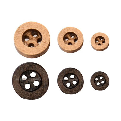 Flat Border 4 Hole Wooden Button