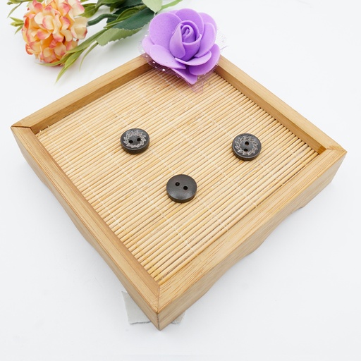 [WB04220 CHOCOLATE BROWN] Blade Design 2 Hole Wooden Button
