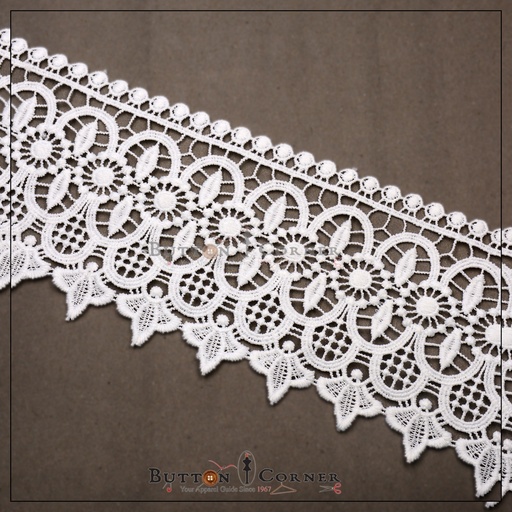 [ALN347 WHITE] One Side Border Shuttle Lace