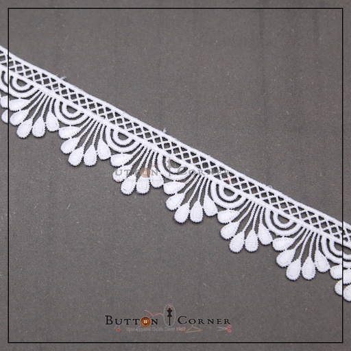 [AY17997-3-WHITE] One Side Border Shuttle Lace