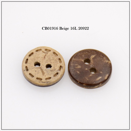[CB01916-NATURAL BROWN] Engrave Hyphen 2 Hole Coconut Button