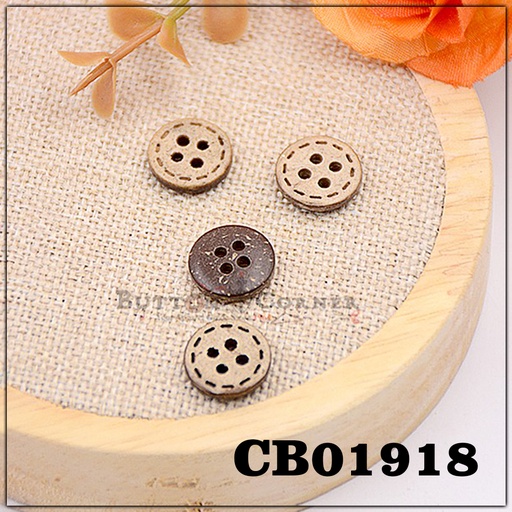Hyphen Border 4 Hole Coconut Button