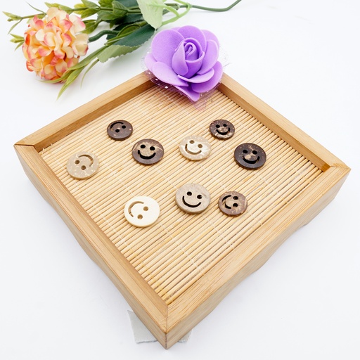 Smile Emoji 2 Hole Coconut Button