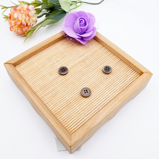 [CB12218 LGT & DRK BRN] Horn Shape 4 Hole Coconut Button