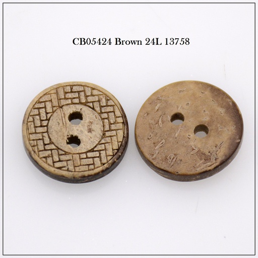 [CB05424 L & D BROWN] Chikh Border 2 Hole Coconut Button
