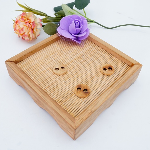 [CB10024 NATURAL BROWN] Plain 2 Large Hole Coconut Button