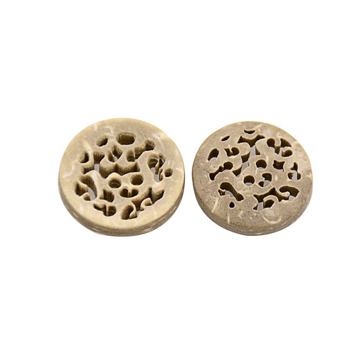 [CB06224-NATURAL BROWN] Engrave 2 Hole Wooden Button