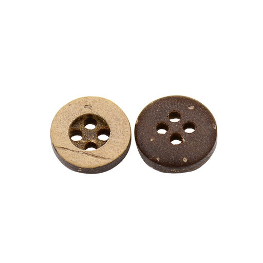 [CB0218 LGT & DRK BRN] Thick Border 4 Hole Coconut Button