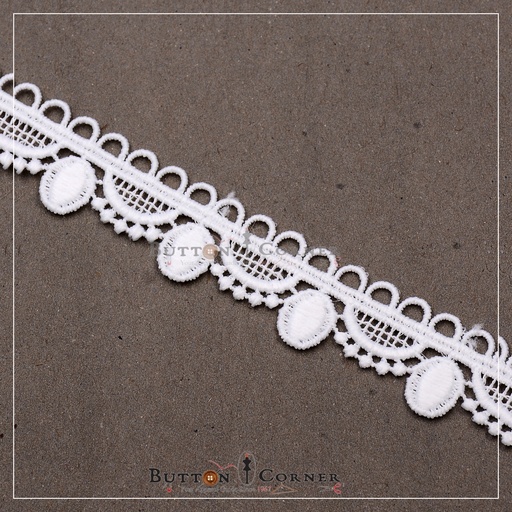 [AL1051-WHITE] One Side Border Shuttle Lace