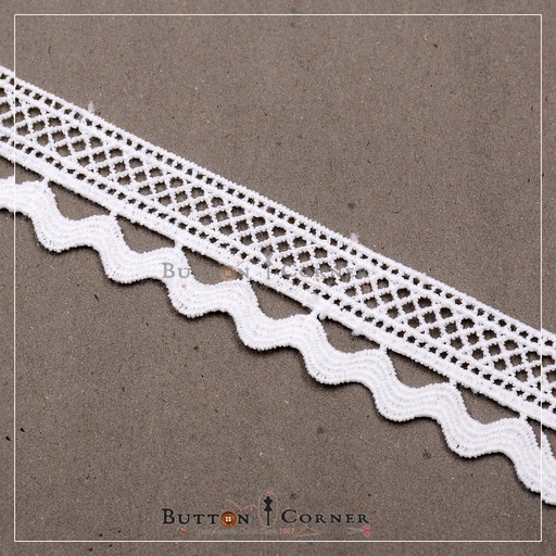 [AL1052-WHITE] One Side Border Shuttle Lace