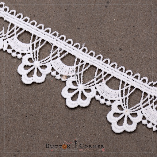 [AL1055-WHT 85896-3] One Side Border Shuttle Lace