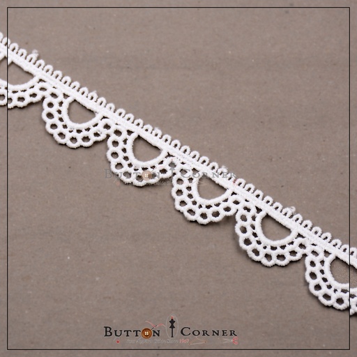 [AL1067-WHITE] One Side Border Shuttle Lace