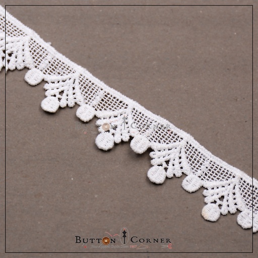 [AL1070-WHITE] One Side Border Shuttle Lace