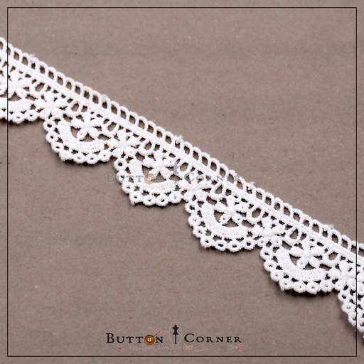 [AL1073-WHITE] One Side Border Shuttle Lace