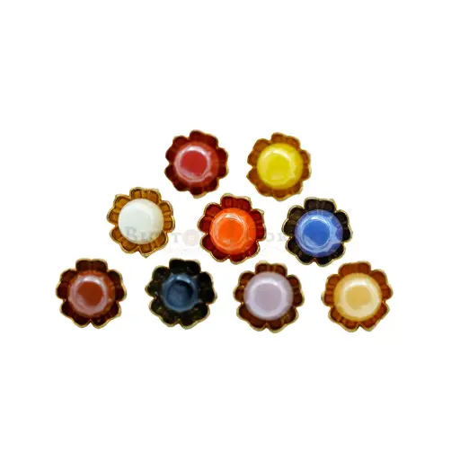 Flower Design Fancy Metal Button