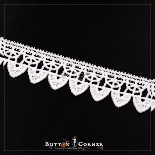[A6022-WHITE] One Side Border Shuttle Lace