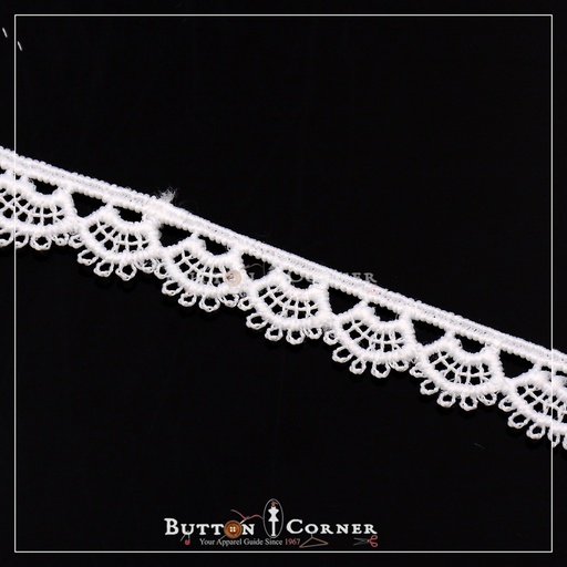 [A6131-WHITE] One Side Border Shuttle Lace