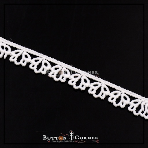 [A6132 WHITE] One Side Border Shuttle Lace