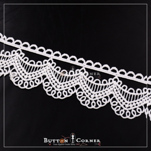 [A5799-WHITE] One Side Border Shuttle Lace