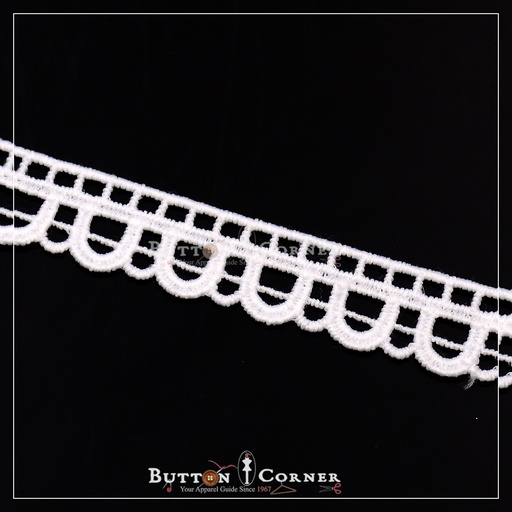 [B6024-WHITE] One Side Border Shuttle Lace