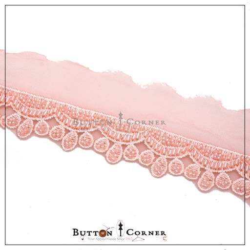 Fancy Glass Beads Net Lace