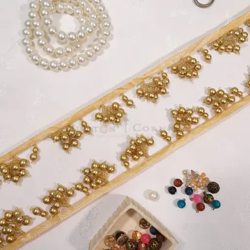 Fancy Glass Beads, Pearl, Hanging Lace