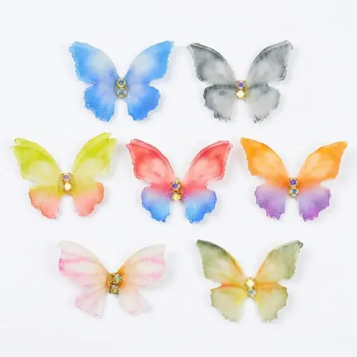 Double-Layer Organza🦋Butterfly with Rhinestone Centre