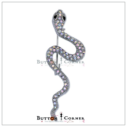 [2991 SILVER] Snake🐍 With Diamonds Brooch