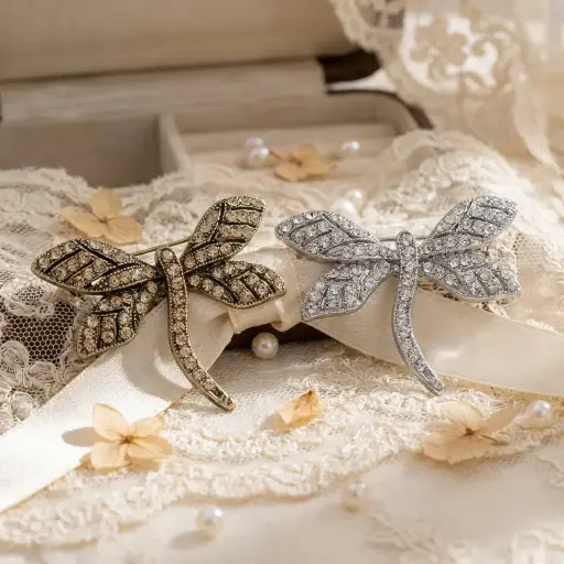 Dragonfly With Diamonds Brooch