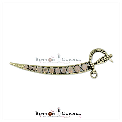 Sword With Diamonds Brooch