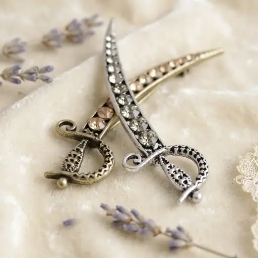 Sword With Diamonds Brooch