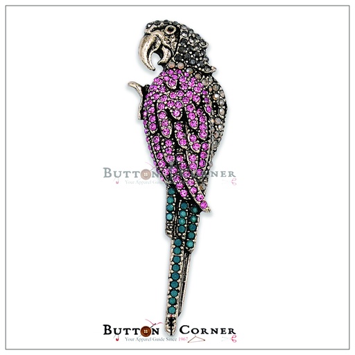 [7656-MULTI] Parrot🦜Brooch With Multi Color Feathers