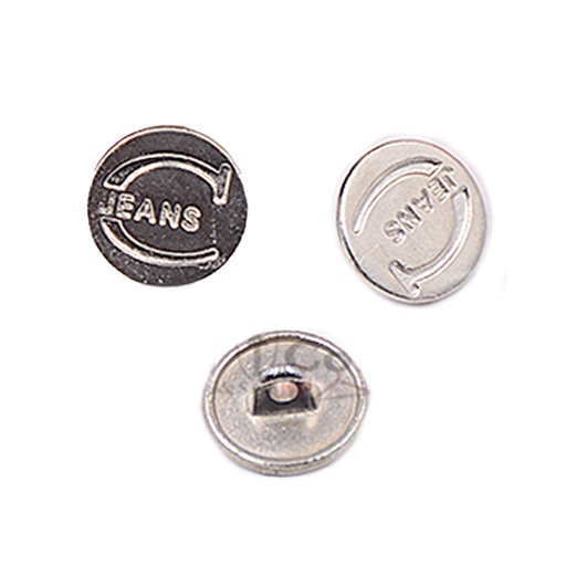 [MBT276 SHINE SILVER] Jeans Engrave Metal Shirt Button