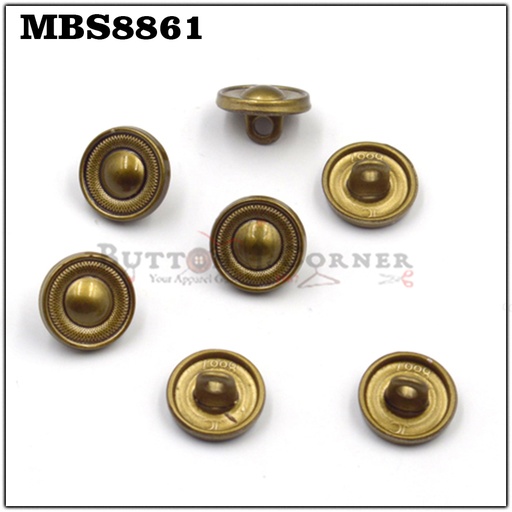 [MBS8861 ANTIQUE BRASS] Round Shape Metal Shirt Button