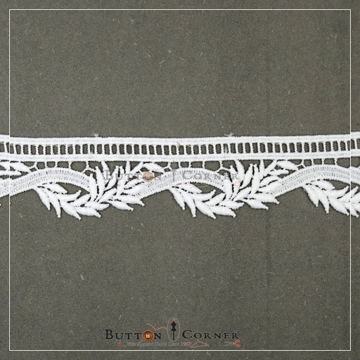 [12051M3-WHITE] One Side Border Shuttle Lace