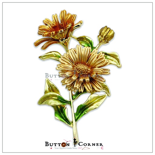 [9783 GOLD] Sunflower Vintage Alloy Brooch