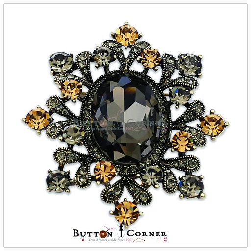 [11139 CHAMPAGNE] Antique Metal Brooch