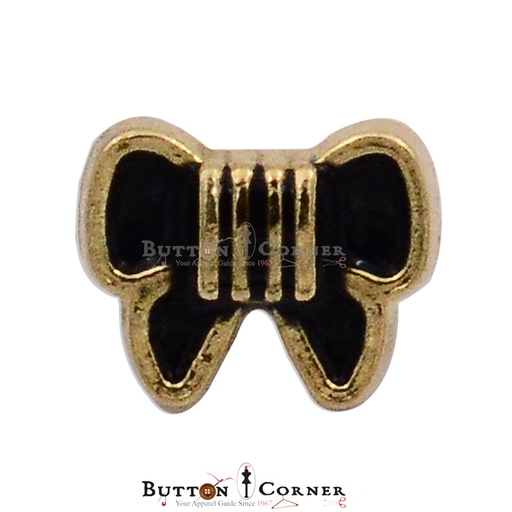 [MBAF1005 BLACK GOLD] Bow Tie Metal Button