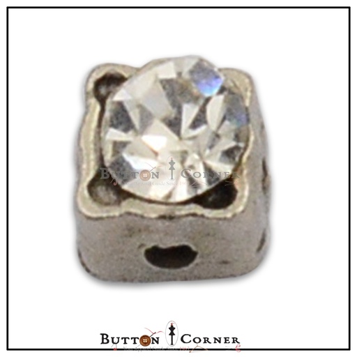 [MBT154 SILVER] Square Shape Stone Shirt Button