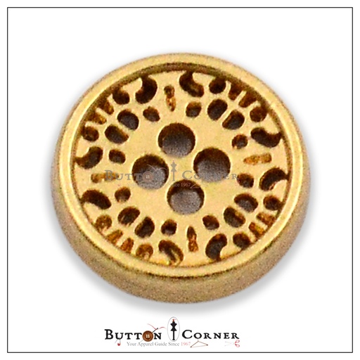 [MBT104 SHINE GOLD] Decorative 4 Hole Metal Shirt Button