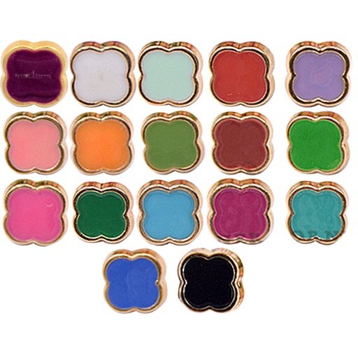 Clover Enamel Square Shirt Button