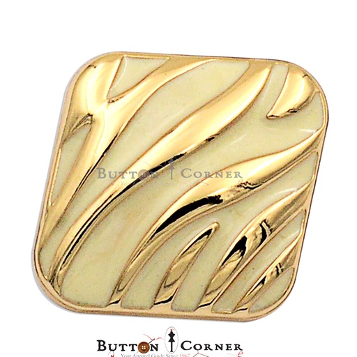 [MD65-GOLD WHITE] Geometric Shape Metal Suiting Button