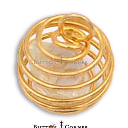 [MBSA436 SHINE GOLD] Crystal Spiral Cage Pendant