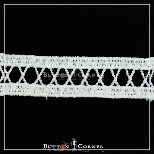 [ALN349-WHITE] Double Side Border Shuttle Lace