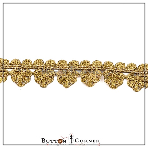 [ALN354 GOLD] Metallic yarn Zari Sequence Lace
