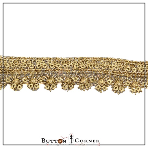 [ALN355-GOLD] Metallic Yarn Zari Sequence Lace