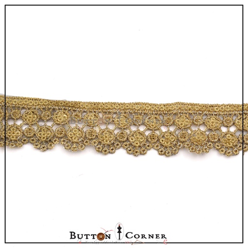 [ALN357-GOLD] One Side Border Sequence Lace