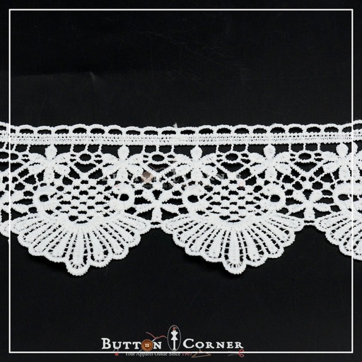 [ALN359-WHITE] One Side Border Shuttle Lace