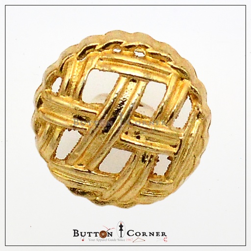 [MBT08-SHINE GOLD] Check Design Metal Shirt Button