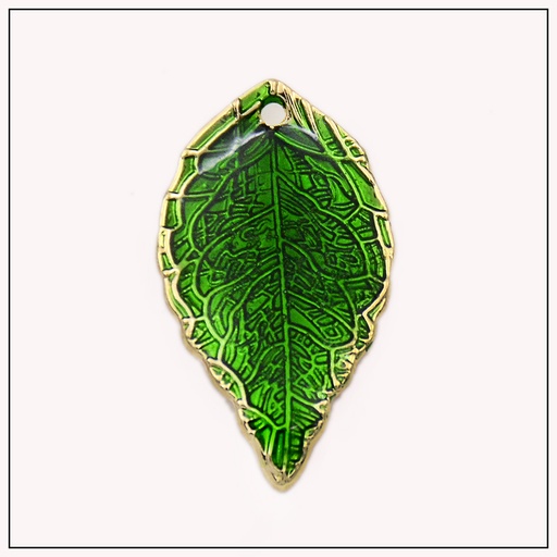 [6240 GREEN GOLD] Betal Leaf Metal Hanging Button